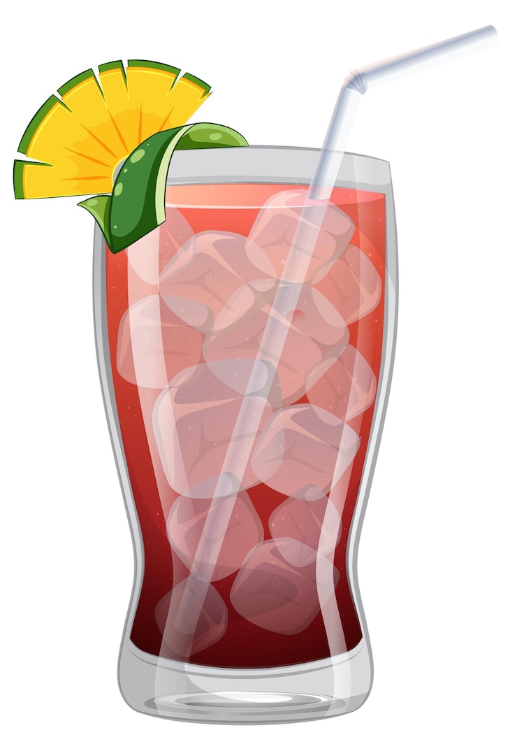 Vector Gratis refreshing tropical fruit cocktail