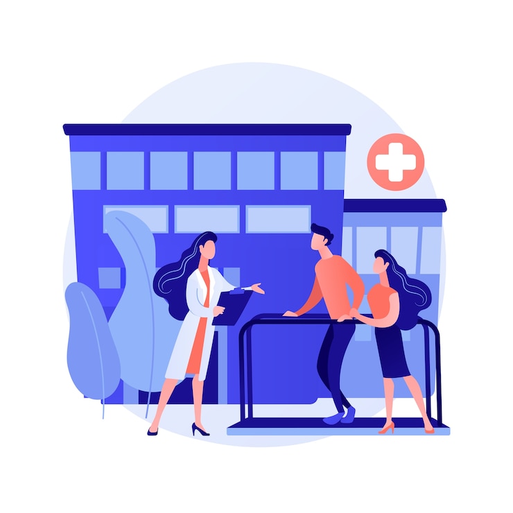Vector Gratis rehabilitation hospital abstract concept vector illustration. rehab hospital, rehabilitation center, stabilization of medical conditions, mental health care, medical facility abstract metaphor.
