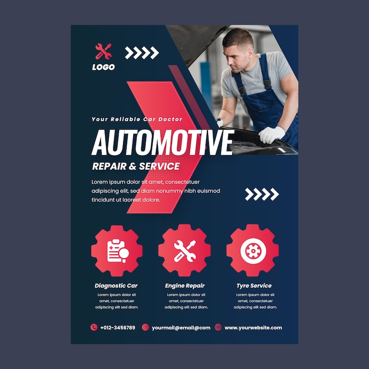 Vector Gratis repair shop template design