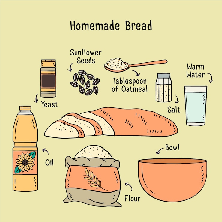 Vector Gratis resep roti buatan sendiri