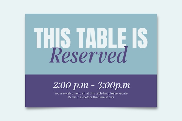 Vector Gratis reserved sign template design