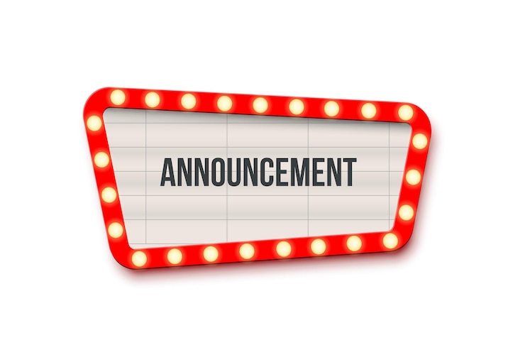 Vector Gratis retro announcement board sign cinema billboard or theatre signage jackpot in lottery victory red commercial sign board with light bulbs on white background