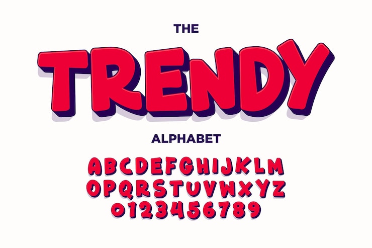 Vector Gratis retro cartoon comic alphabet