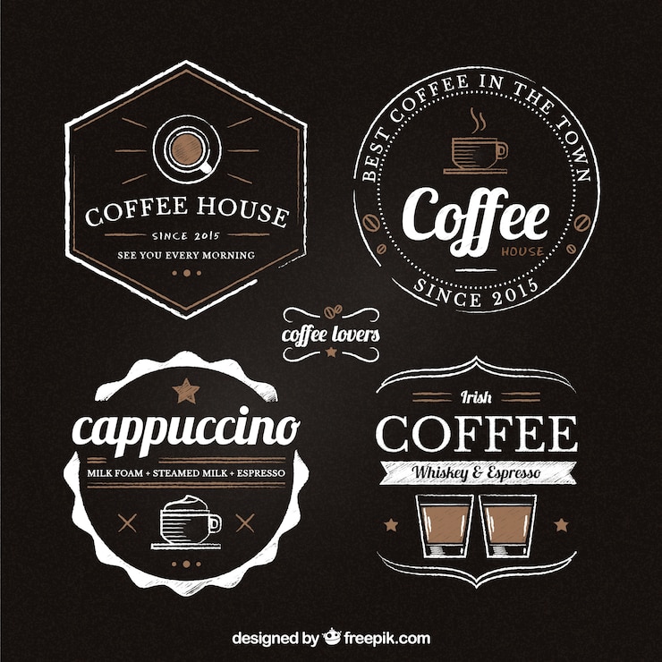 Vector Gratis retro coffee badges