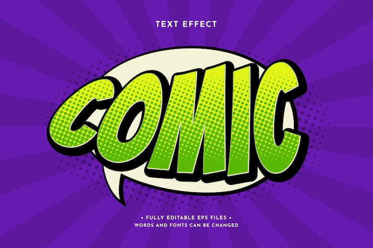 Vector Gratis retro comic text effect