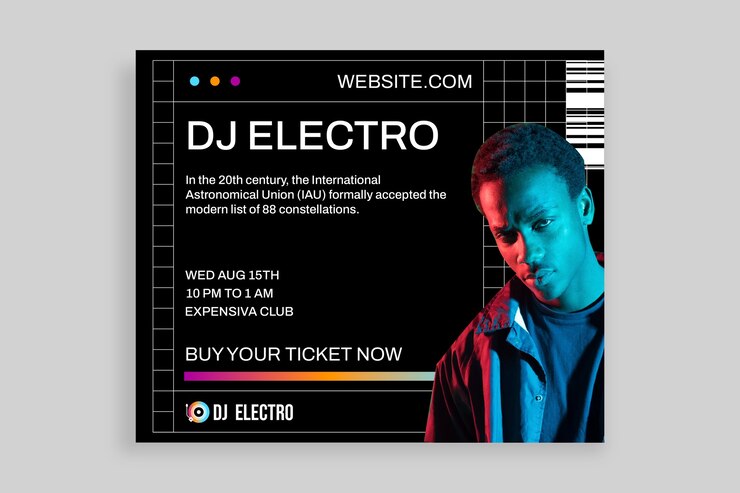 Vector Gratis retro gradient dj electro facebook post