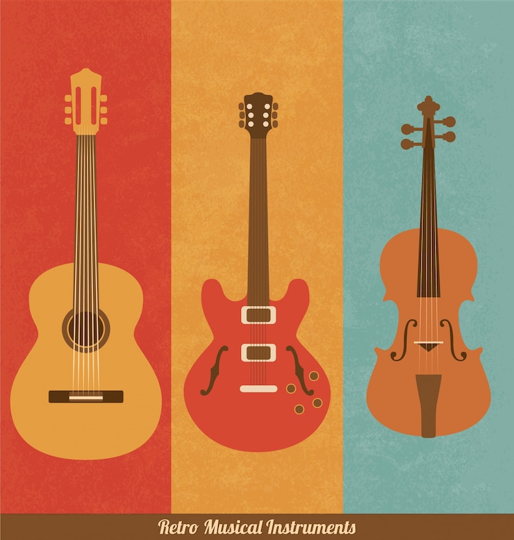 Vector Gratis retro musical instruments