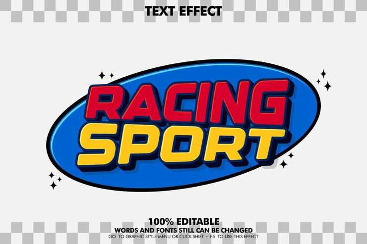 Vector Gratis retro style racing sport text effect