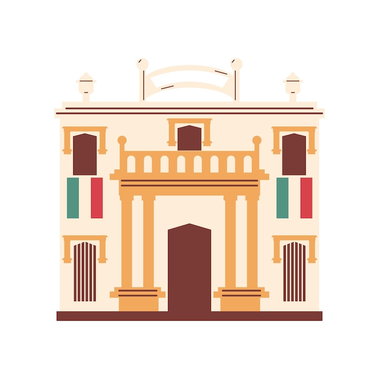 Vector Gratis revolucion mexicana building illustration isolated