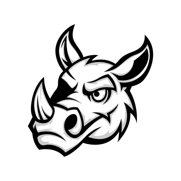 Vector Gratis rhinoceros mascot logo design