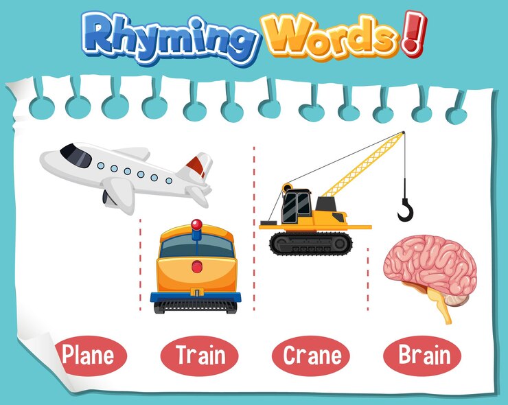 Vector Gratis rhyming words for kids