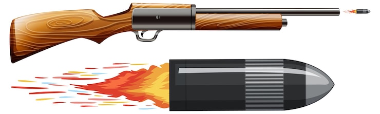 Vector Gratis rifle gun with bullet