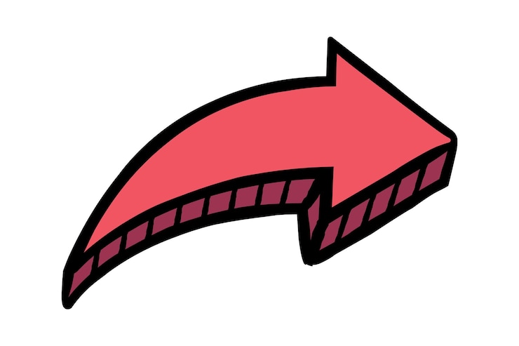 Vector Gratis right arrow red hand drawn