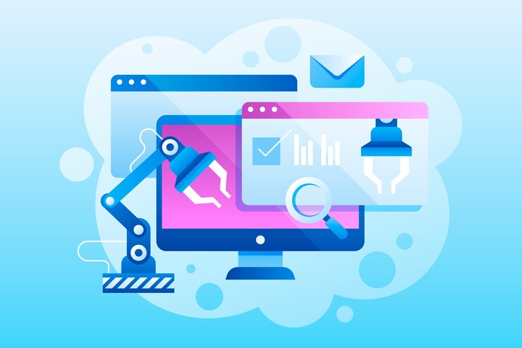 Vector Gratis robotic process automation illustration