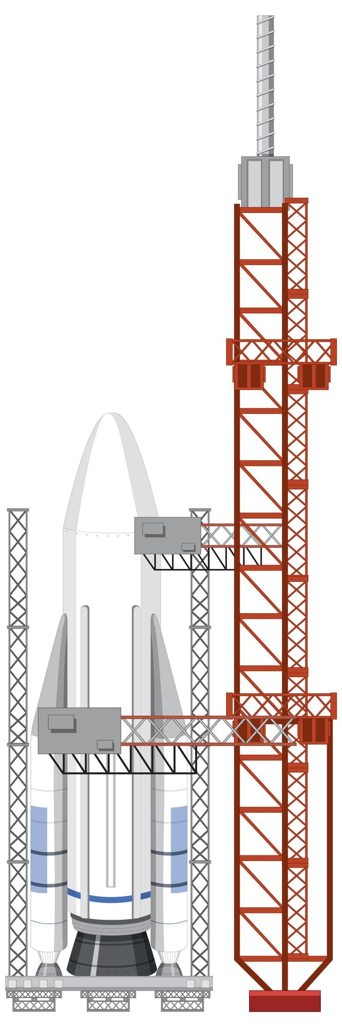 Vector Gratis rocket launch scaffolding vector