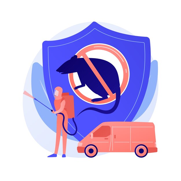 Rodents pest control service abstract concept vector illustration. Rodent control service, house proofing, rats trapping program, mice exterminator, 24 hour pest removal abstract metaphor.