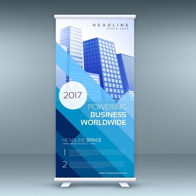 Vector Gratis roll up for business, blue lines