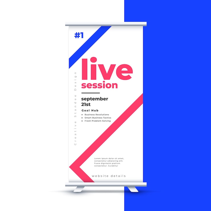 Vector Gratis rollup standee display paper template for corporate seminar