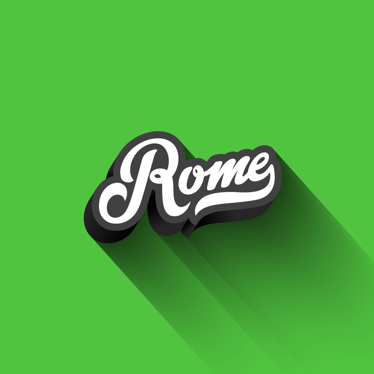 Roma teks Kaligrafi Vintage Retro Lettering.