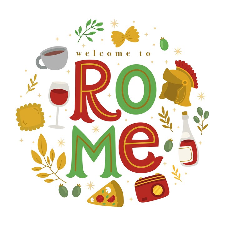 Vector Gratis rome city lettering