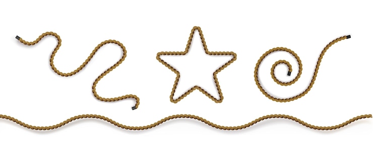 Vector Gratis rope string tie brown wavy lines shapes
