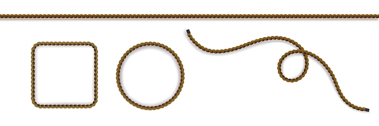 Vector Gratis rope string tie brown wavy lines