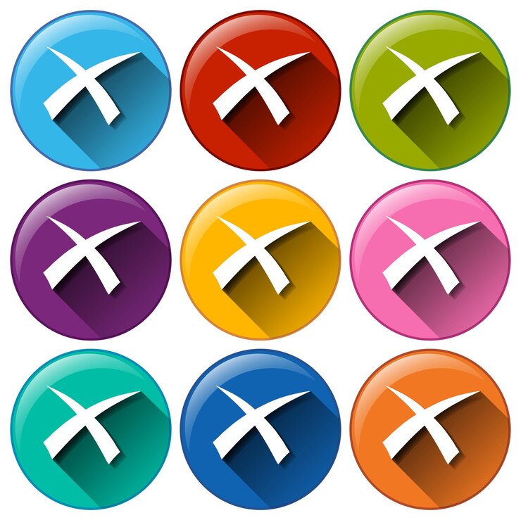 Vector Gratis round buttons with exit signs