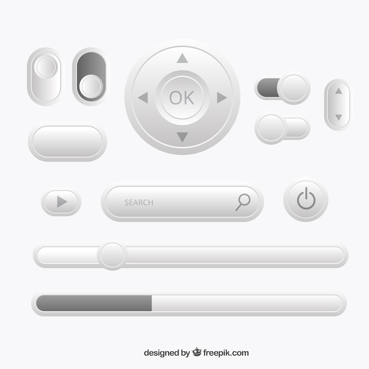 Vector Gratis rounded buttons set