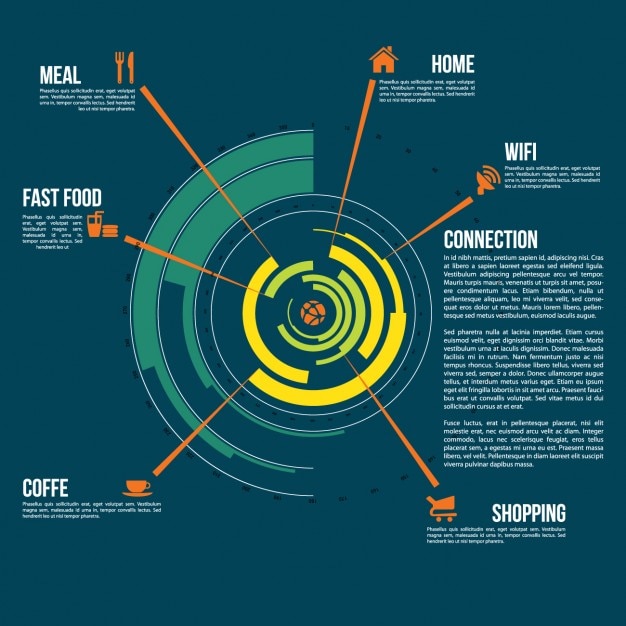 Vector Gratis rounded infographic template