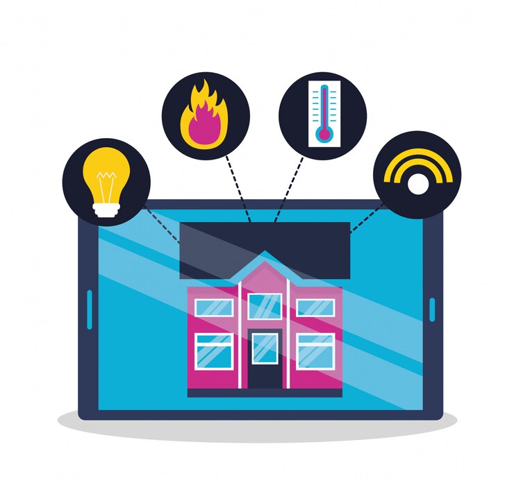 Vector Gratis rumah pintar dalam gaya datar