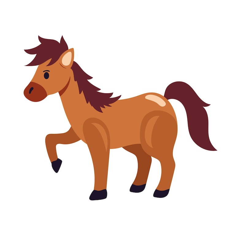 Vector Gratis running stallion cartoon