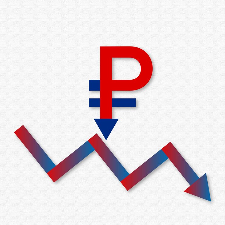 Vector Gratis russian ruble light grey red blue background social media design banner free vector