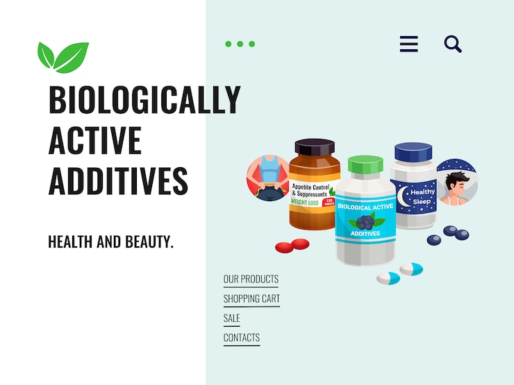 Vector Gratis sale poster representing biologically active additives with natural ingredients and ecology clean components cartoon illustration