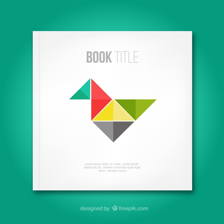 Vector Gratis sampul buku dengan burung origami