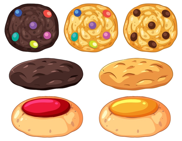 Vector Gratis satu set kartun kue