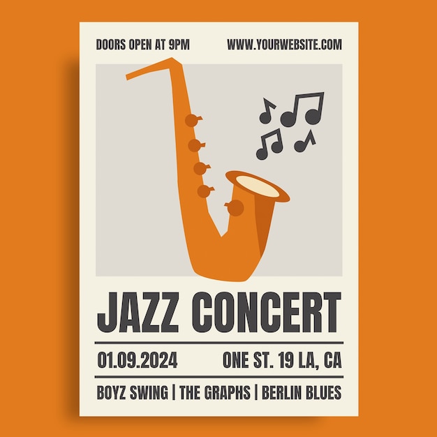 Saxophone  poster template design