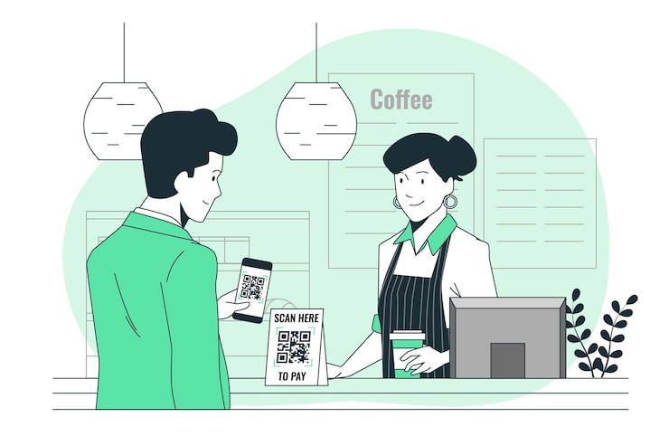 Vector Gratis scan to pay concept illustration