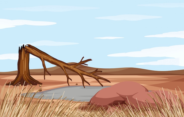 Vector Gratis scene with problem of deforestation