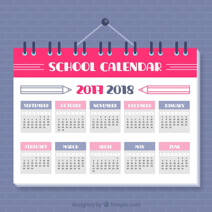 Vector Gratis school calendar hung on the wall