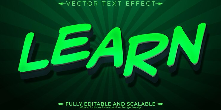 Vector Gratis school text effect editable education and learning customizable font style