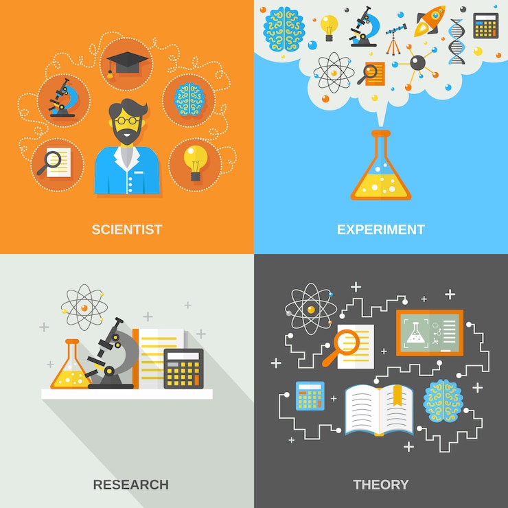 Vector Gratis science and research flat
