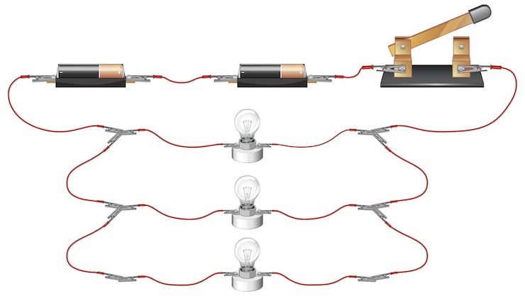 Vector Gratis science experiment of circuits