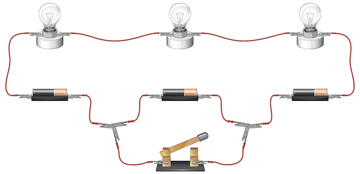 Vector Gratis science experiment of circuits