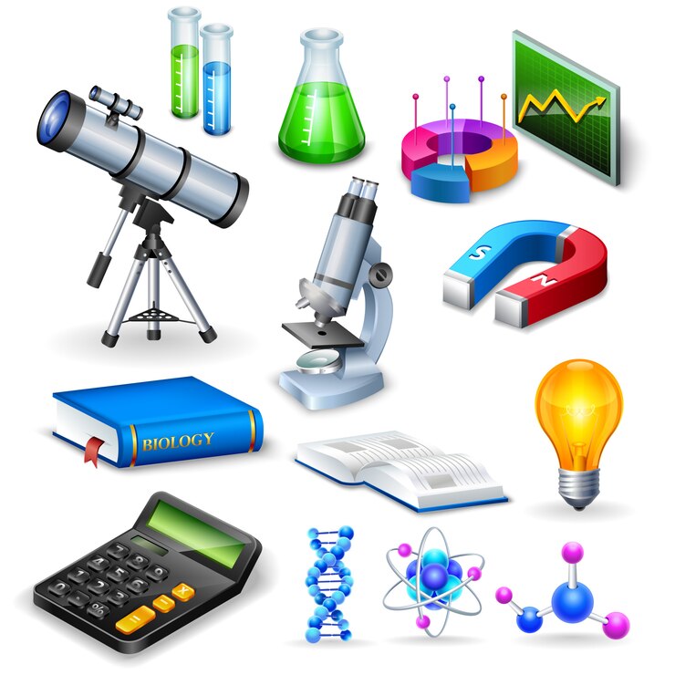 Vector Gratis science realistic icons set