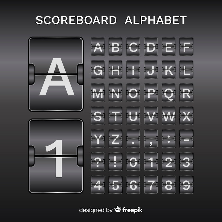 Vector Gratis scorebaord alphabet