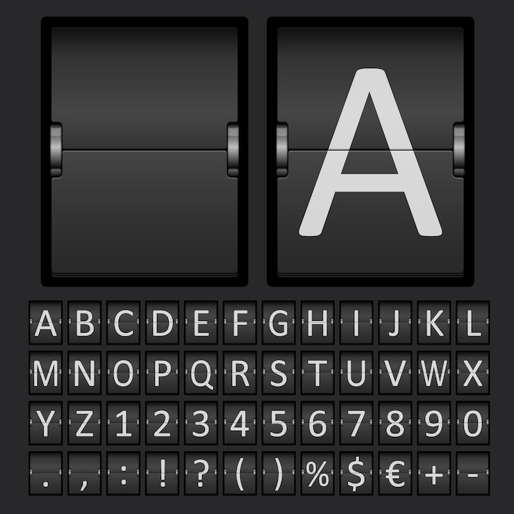 Vector Gratis scoreboard with letters and numbers in mechanical panel