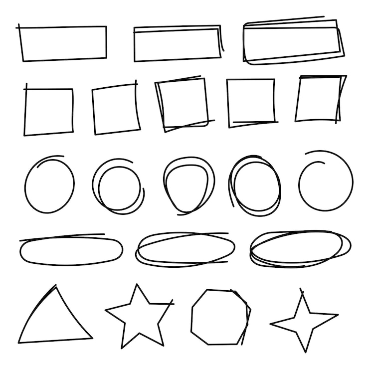 Vector Gratis scribble doodle shapes set