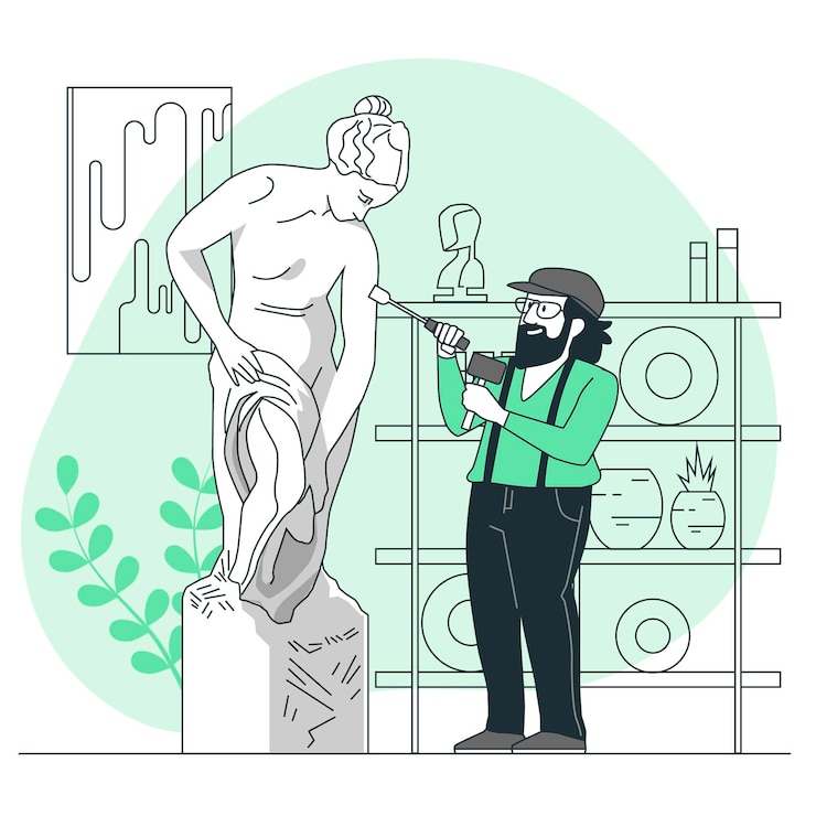 Vector Gratis sculpting concept illustration