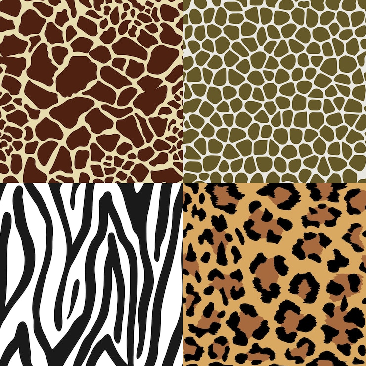 Vector Gratis seamless animal print pattern set