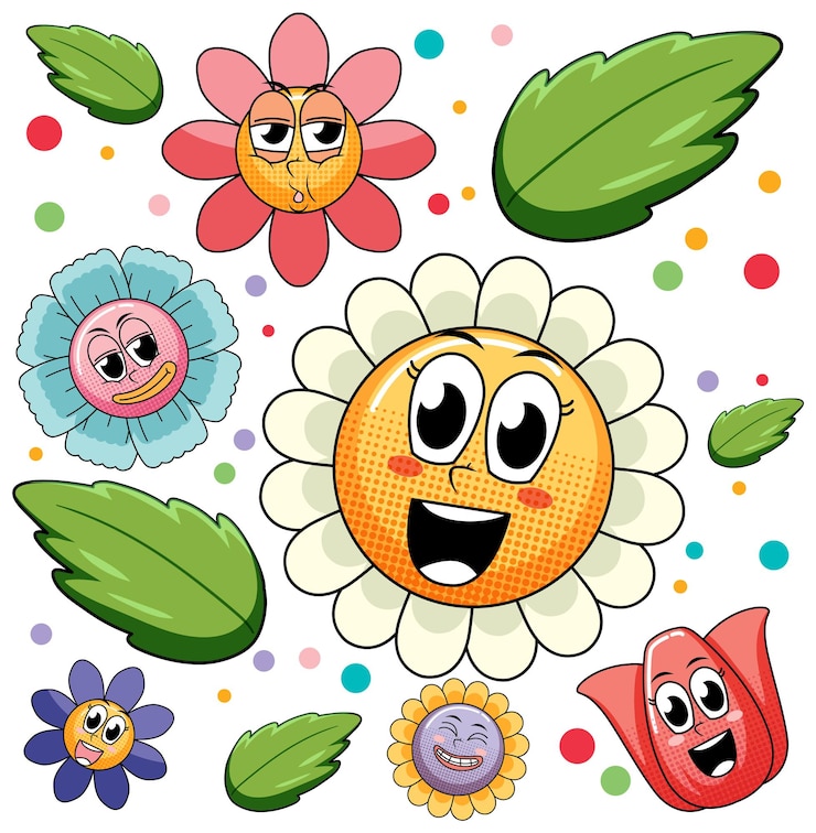 Vector Gratis seamless background with colorful flowers